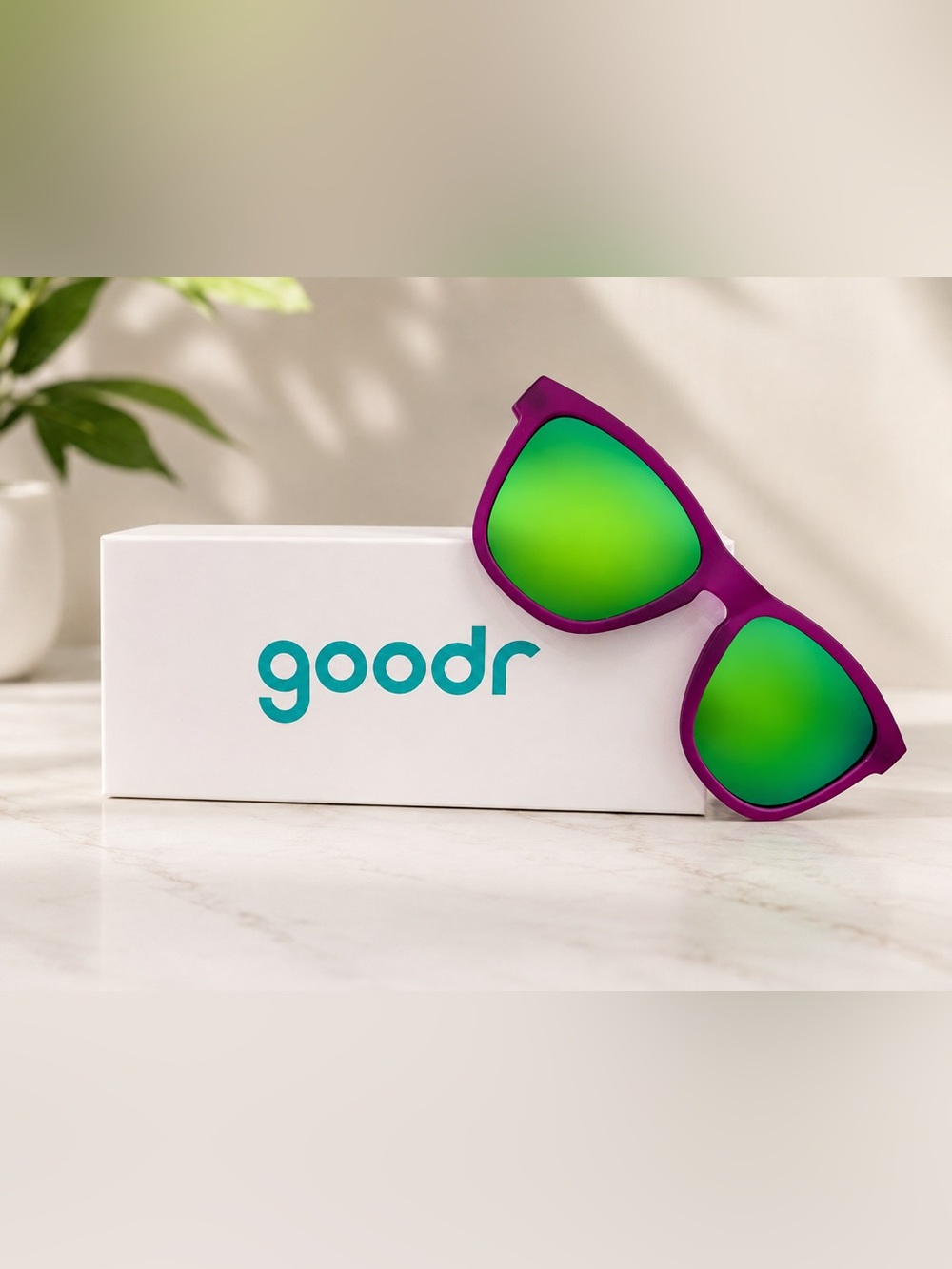 Goodr “Gardening With a Kraken” Sunglasses Purple Green Mirrored